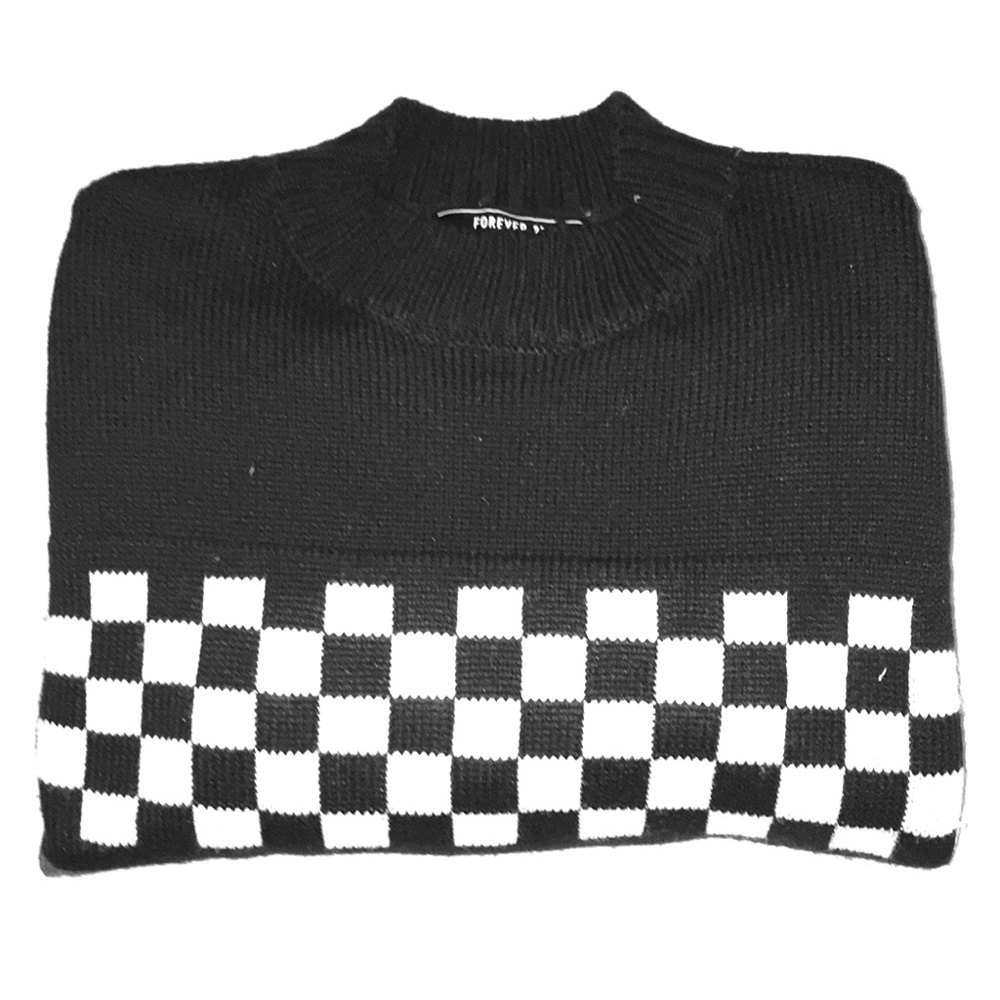 Black & Red Sweater with Checkers